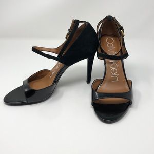 Calvin Klein Black Suede & Leather Heels